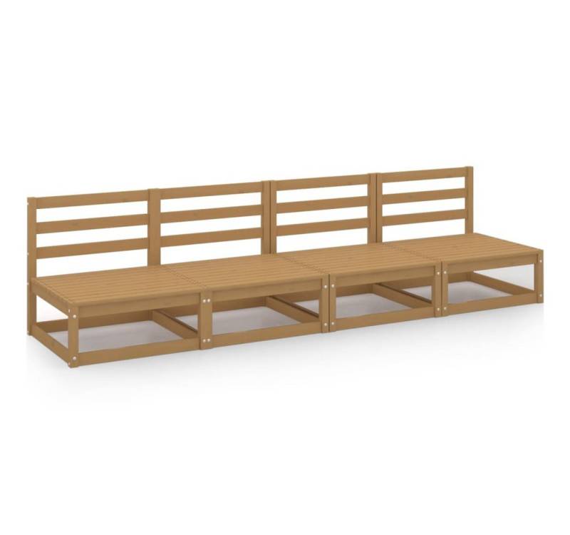 vidaXL Loungesofa Outdoor-Sofa 4-Sitzer Honigbraun Massivholz Kiefer, 1 Teile von Vidaxl