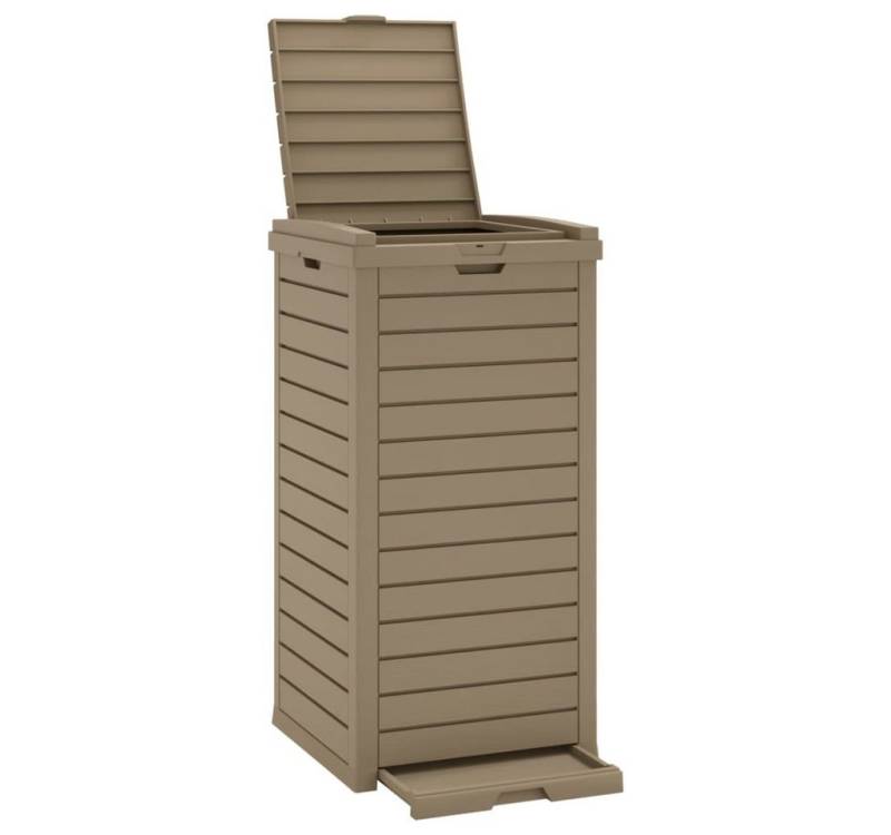 vidaXL Mülleimer Outdoor-Mülltonne Hellbraun 41x41x86 cm Polypropylen von Vidaxl