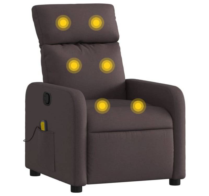 vidaXL Sessel Massagesessel Dunkelbraun Stoff (1-St) von Vidaxl
