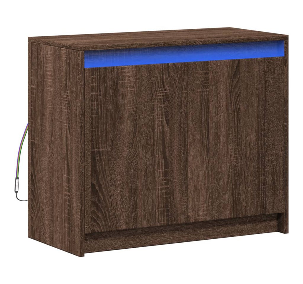 vidaXL Sideboard LED-Sideboard Braun Eichen-Optik 72x34x61 cm Holzwerkstoff (1 St) von Vidaxl