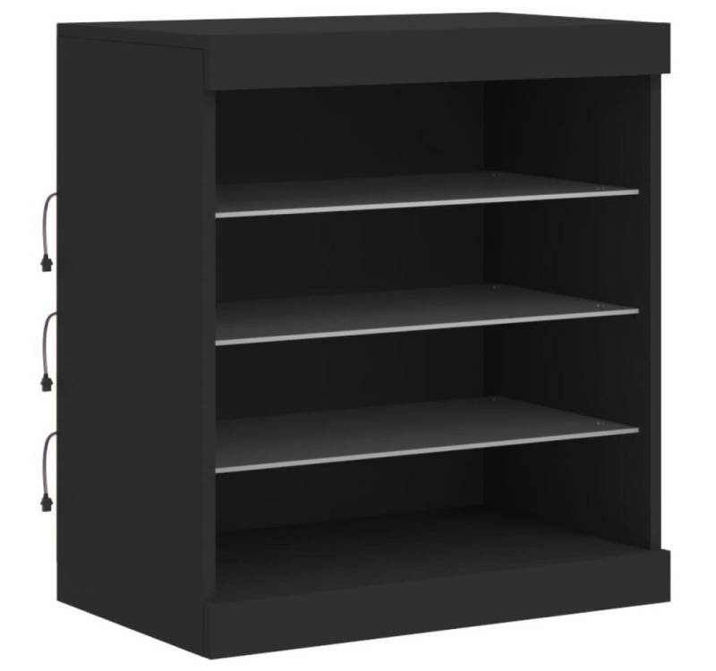 vidaXL Sideboard Sideboard mit LED-Leuchten Schwarz 60,5x37x67 cm (1 St) von Vidaxl