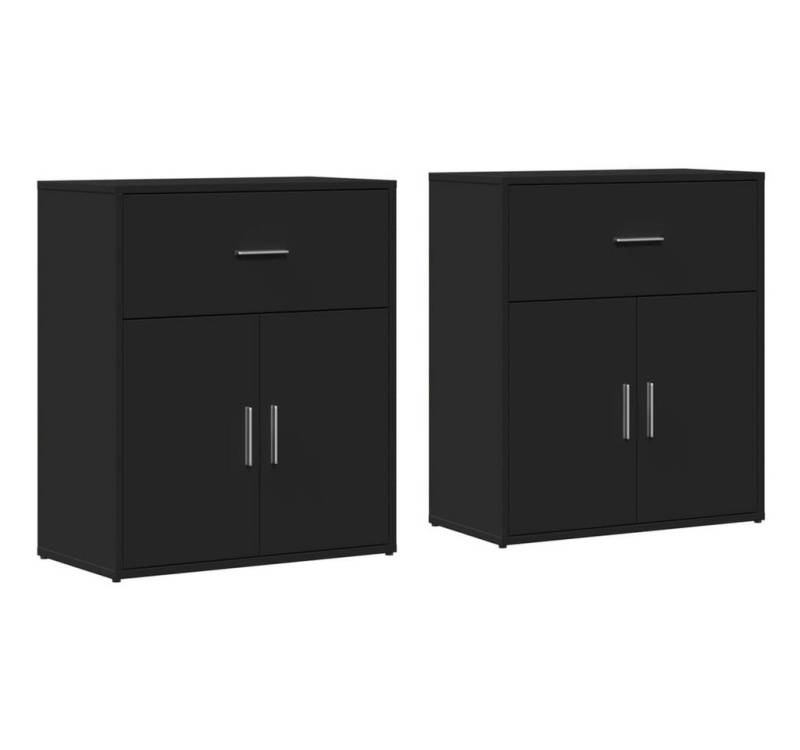 vidaXL Sideboard Sideboards 2 Stk. Schwarz 60x31x70 cm Holzwerkstoff (1 St) von Vidaxl