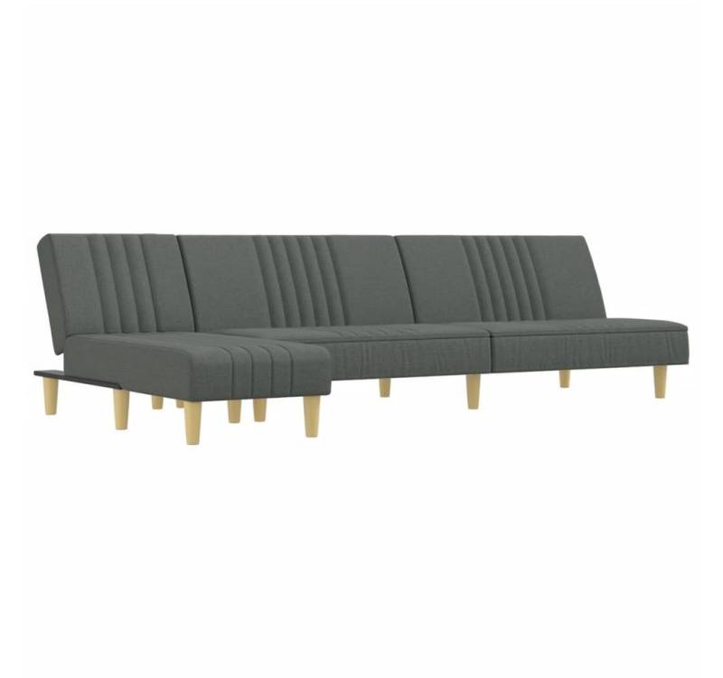 vidaXL Sofa Schlafsofa in L-Form Dunkelgrau 255x140x70 cm Stoff von Vidaxl
