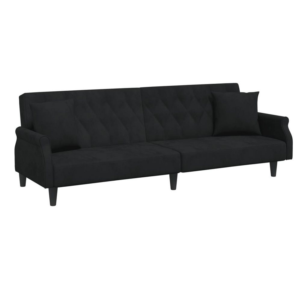 vidaXL Sofa Schlafsofa mit Armlehnen Schwarz Samt von Vidaxl