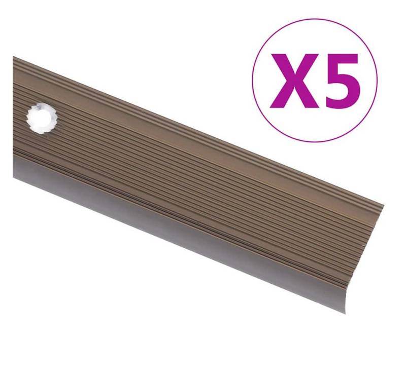 vidaXL Übergangsprofil Treppenkantenprofil in L-Form 5 Stk. Aluminium 90 cm Braun von Vidaxl