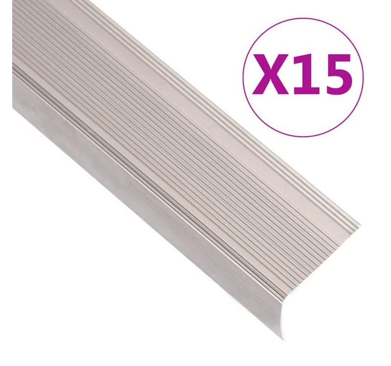 vidaXL Übergangsprofil Treppenkantenprofile L-Form 15 Stk. Aluminium 100cm Champagner von Vidaxl
