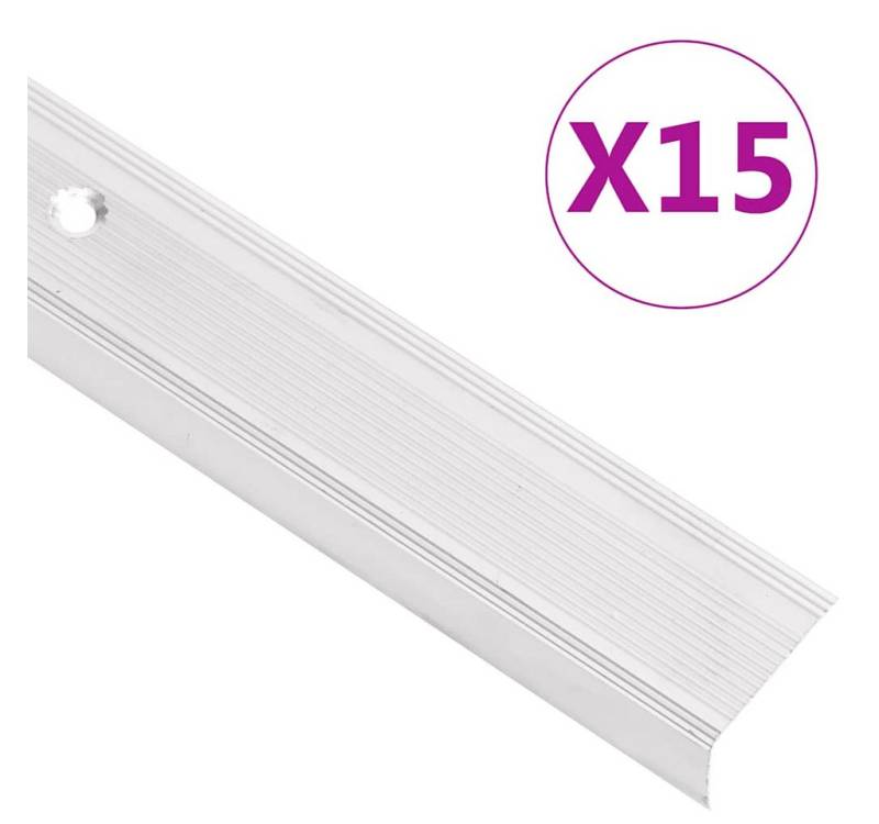 vidaXL Übergangsprofil Treppenkantenprofile in L-Form 15 Stk. Aluminium 100 cm Silbern von Vidaxl