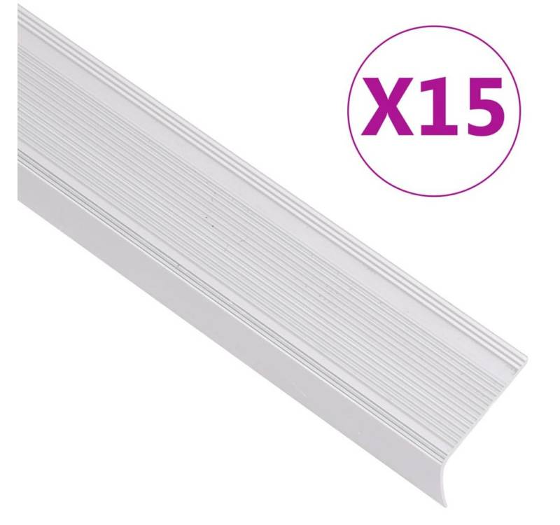 vidaXL Übergangsprofil Treppenkantenprofile in L-Form 15 Stk. Aluminium 100 cm Silbern von Vidaxl
