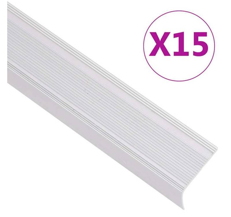 vidaXL Übergangsprofil Treppenkantenprofile in L-Form 15 Stk. Aluminium 90 cm Silbern von Vidaxl