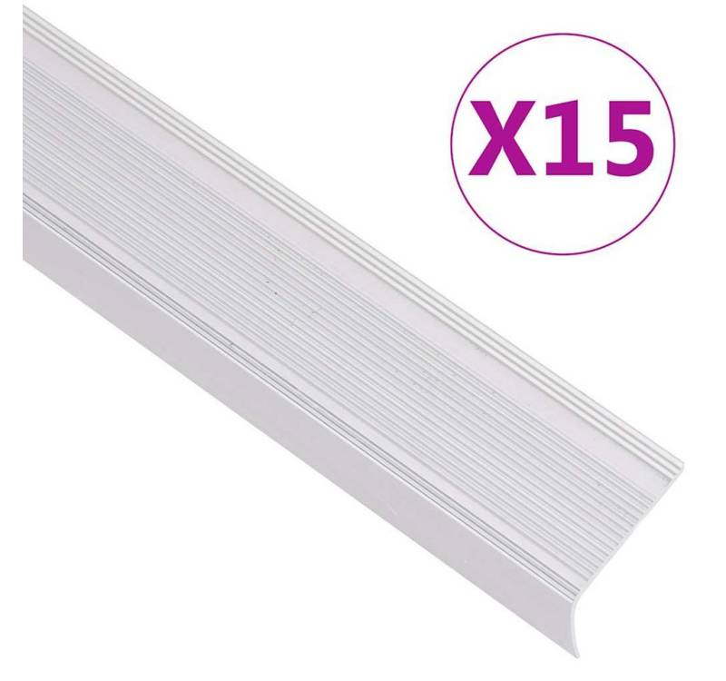 vidaXL Übergangsprofil Treppenkantenprofile in L-Form 15 Stk. Aluminium 90 cm Silbern von Vidaxl