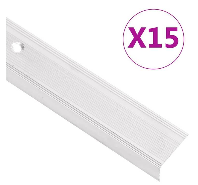 vidaXL Übergangsprofil Treppenkantenprofile in L-Form 15 Stk. Aluminium 90 cm Silbern von Vidaxl