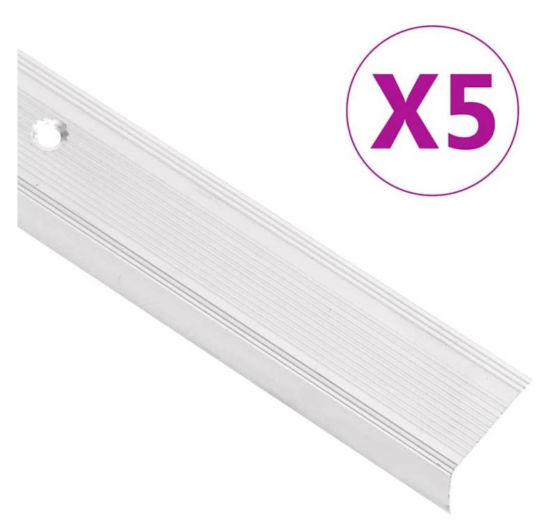 vidaXL Übergangsprofil Treppenkantenprofile in L-Form 5 Stk. Aluminium 100 cm Silbern von Vidaxl