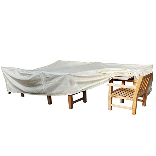 Videx-Gartenmöbel-Schutzhülle für rechteckige Tischgruppe, beige, 100 x 170 cm, Höhe: 80cm von Videx