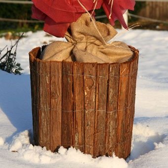 Videx-Winterschutzmatte Tirol, rot-braune Rindenholzmatte, 30 x 150cm von Videx