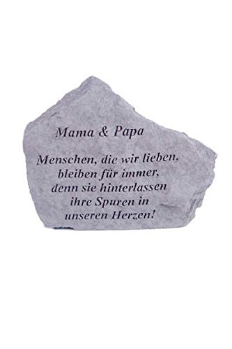 Vidroflor Gedenkstein Mama & Papa. aus Steinguss 18 x 14 cm Grabschmuck von Vidroflor