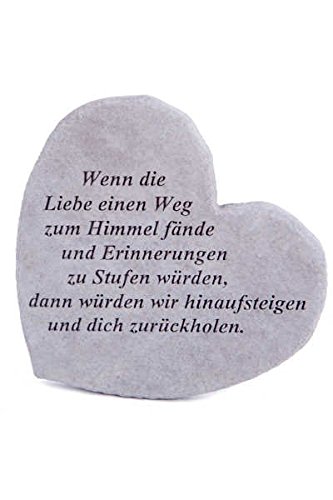 Gedenkstein "Wenn die Liebe..." aus Steinguss 17 x 15 cm Grabschmuck von Vidroflor