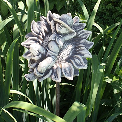 Vidroflor Steingussfigur Sonnenblume, Grau, 18/21/15 cm von Vidroflor