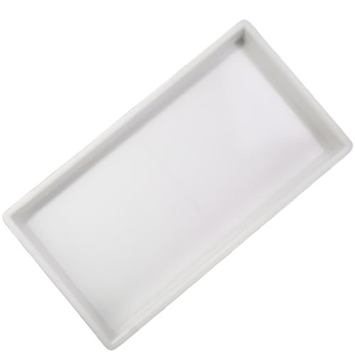 22×12×2 cm Melamin Tablett Weiß Rechteckig, Badezimmer Organizer für Zahnbürste Zahnpasta Schmuck Seife, Vielseitiges Ablage Tablett für Küche, Waschbecken, Kosmetik, Schlüssel, Arbeitsplatte von Vidsmow