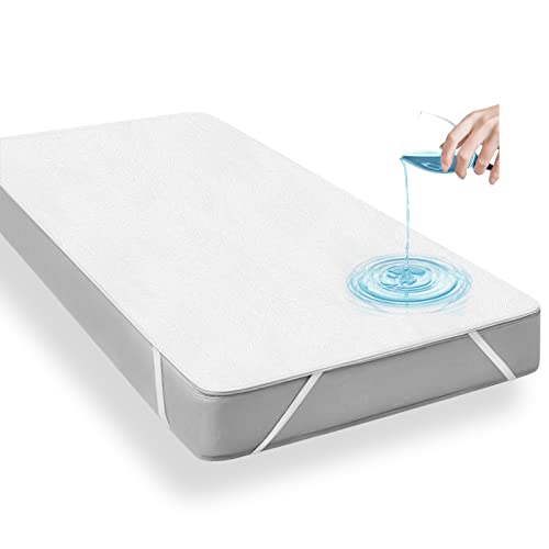 Viedouce Matratzenschoner Wasserdicht 140 x 200,Oeko-TEX Zertifiziert,Matratzenschonbezug Baumwolle Wasserdichter mit 4 Elastischen Eckgurten,Wasserdichten Matratzenschutz Geeignet für 30 cm Dicke von Viedouce