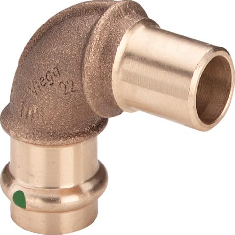 Viega 107932 Bogen 90 Grad Sanpress 2216.1 Rotguss, mit SC-Contur, I x A, 15 mm - 5 Stück von Viega