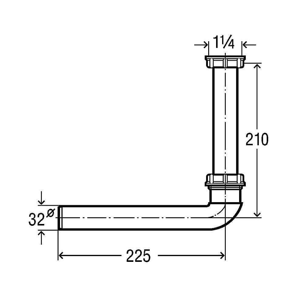 Viega Ablaufbogen 90 Grad 5632.2 in G1 1/4 x 32mm Kunststoff weiss 368906 von Viega