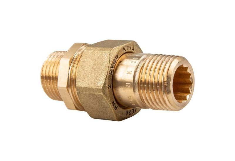 Viega Gewindefitting Rotguss Verschraubung AG/AG Typ 3334 flachdichtend, 3/8 Zoll von Viega