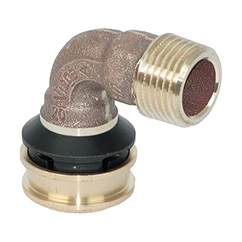 Viega Raxofix Übergangsbogen mit SC-Contur, Modell 5314, R-Gewinde 20 mm x 1/2"" AG, 90 Grad, Rotguss von Viega