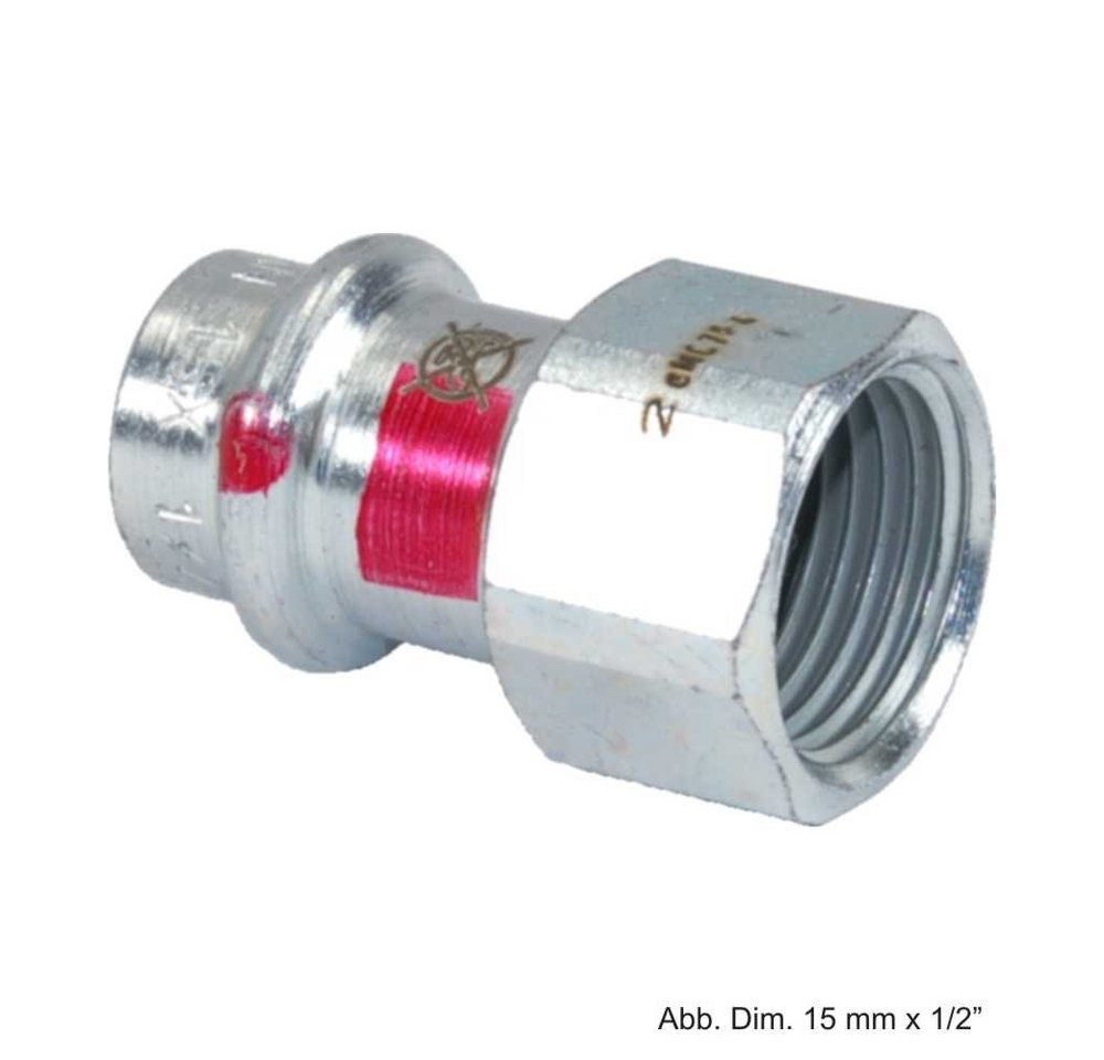 Viega Wasserrohr Viega Prestabo Übergangsmuffe IG, Modell 1112, 22 mm x 3/4" Viega Wasserrohr Viega Prestabo Übergangsmuffe IG, Modell 1112, 22 mm x 3/4" von Viega
