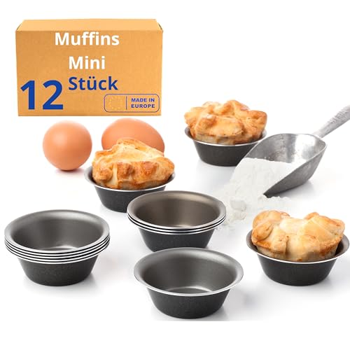 Mini Muffins backform puddingform souffle tortenform cupcakes blech pastel nata förmchen | Mini quiche tarteform klein pie | Antihaftbeschichtung BPA-frei | 12 Stück Mini Muffins backform puddingform souffle tortenform cupcakes blech pastel nata förmchen | Mini quiche tarteform klein pie | Antihaftbeschichtung BPA-frei | 12 Stück von Vieira Home