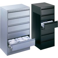 C+P Karteikartenschrank Office, DIN A5 quer, 2-bahnig, 6 Schubladen, lichtgrau von C+P