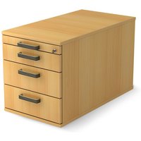 Rollcontainer Solid, 4 Schubladen mit Kunstoff-Griff, Buche von Jungheinrich PROFISHOP