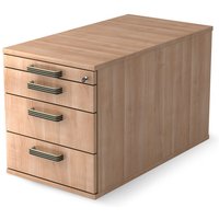 Rollcontainer Solid, 4 Schubladen mit Kunstoff-Griff, Nussbaum von Jungheinrich PROFISHOP