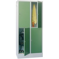 PAVOY Schließfachschrank, 2 x 2 Fächer, HxBxT 1.850 x 600 x 500 mm, feuerrot, lichtgrau von Pavoy