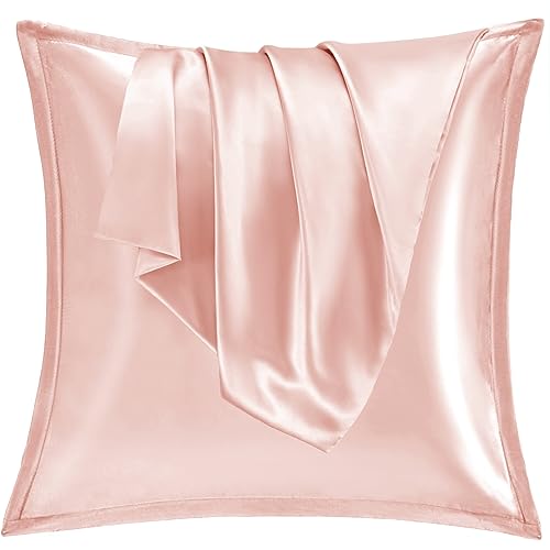 Vielit 2er Set Satin Kissenbezug 80x80 Rosa, Weich wie Seidenkissenbezug 80x80,Bessere Pflege als Silk Pillosecase,Satin Kopfkissenbezug 80x80 Kissenhülle Kissenbezug für Haar und Haut von Vielit