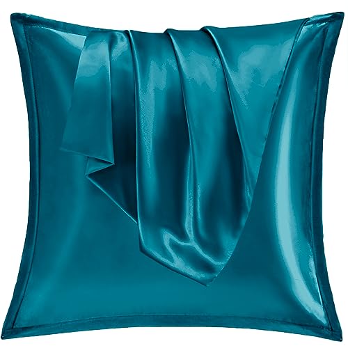 Vielit 2er Set Satin Kissenbezug 80x80 Petrol, Weich wie Seidenkissenbezug 80x80,Bessere Pflege als Silk Pillosecase,Satin Kopfkissenbezug 80x80 Kissenhülle Kissenbezug für Haar und Haut von Vielit