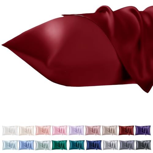 Vielit 2er Set Satin Kissnbezug 50x70 mit Zip,Weich wie EIN Silk Pillowcase,wie Seidenkissenbezug Geeignet für Curly Haar,Satin Kopfkissenbezug Kissenbezüge Rot Kissenhülle Vielit 2er Set Satin Kissnbezug 50x70 mit Zip,Weich wie EIN Silk Pillowcase,wie Seidenkissenbezug Geeignet für Curly Haar,Satin Kopfkissenbezug Kissenbezüge Rot Kissenhülle von Vielit