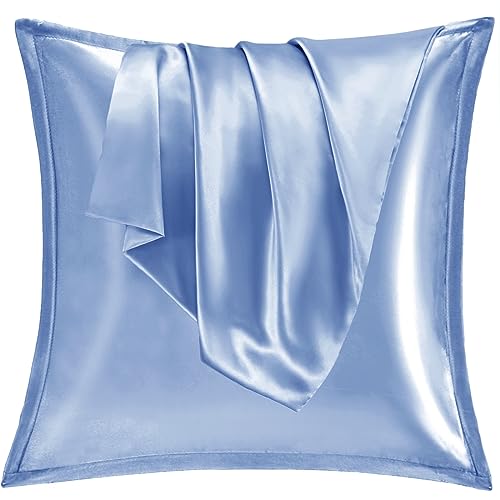 Vielit 2er Set Satin Kissnbezug 60x60 mit Zip,Weich wie EIN Silk Pillowcase,wie Seidenkissenbezug Geeignet für Curly Haar,Satin Kopfkissenbezug Kissenbezüge Blau Kissenhülle Vielit 2er Set Satin Kissnbezug 60x60 mit Zip,Weich wie EIN Silk Pillowcase,wie Seidenkissenbezug Geeignet für Curly Haar,Satin Kopfkissenbezug Kissenbezüge Blau Kissenhülle von Vielit