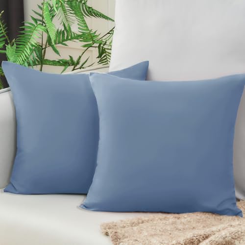 Vielit Sofa Kissenbezug 40x40 Blau Weich Kopfkissenbezug 40x40 2er Set Mikrofaser Kissenbezüge 40x40 Kissenhülle Für Kissen 40x40cm Öko-Zertifikat Resistent Hypoallergen von Vielit
