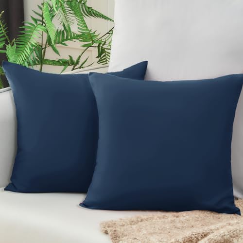 Vielit Sofa Kissenbezug 40x40 Dunkelblau Weich Kopfkissenbezug 40x40 2er Set Mikrofaser Kissenbezüge 40x40 Kissenhülle Für Kissen 40x40cm Öko-Zertifikat Resistent Hypoallergen von Vielit