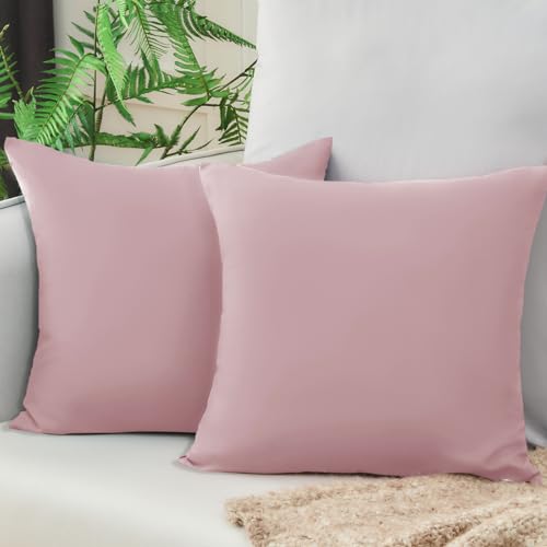Vielit Sofa Kissenbezug 40x40 Rosa Weich Kopfkissenbezug 40x40 2er Set Mikrofaser Kissenbezüge 40x40 Kissenhülle Für Kissen 40x40cm Öko-Zertifikat Resistent Hypoallergen von Vielit