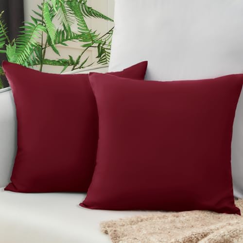 Vielit Sofa Kissenbezug 40x40 Rot Weich Kopfkissenbezug 40x40 2er Set Mikrofaser Kissenbezüge 40x40 Kissenhülle Für Kissen 40x40cm Öko-Zertifikat Resistent Hypoallergen von Vielit