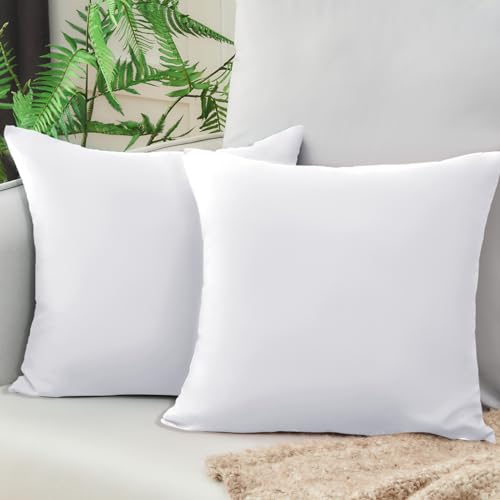 Vielit Sofa Kissenbezug 40x40 Weiß Weich Kopfkissenbezug 40x40 2er Set Mikrofaser Kissenbezüge 40x40 Kissenhülle Für Kissen 40x40cm Öko-Zertifikat Resistent Hypoallergen von Vielit