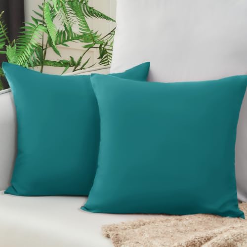 Vielit Sofa Kissenbezug 50x50 Petrol Weich Kopfkissenbezug 50x50 2er Set Mikrofaser Kissenbezüge 50x50 Kissenhülle Für Kissen 50x50cm Öko-Zertifikat Resistent Hypoallergen von Vielit