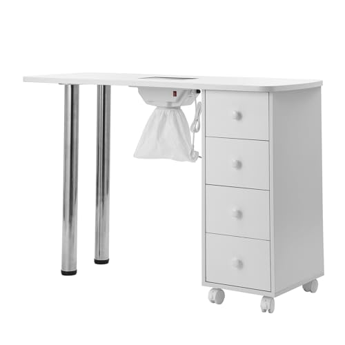 Vielllliving Nageltisch mit 4 Schubladen 120x47x80.3 cm Maniküretisch Mittlere Faserplatte Staubsauger Maniküretisch mit Absaugung Nageltisch Tragbaresmanikürtisch mit Rollen Mobiler Maniküre Tisch Vielllliving Nageltisch mit 4 Schubladen 120x47x80.3 cm Maniküretisch Mittlere Faserplatte Staubsauger Maniküretisch mit Absaugung Nageltisch Tragbaresmanikürtisch mit Rollen Mobiler Maniküre Tisch von Vielllliving