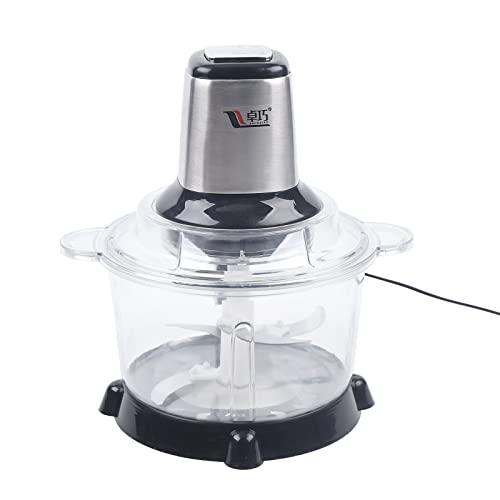 5 Liter Edelstahl Elektrisch Zerkleinerer Mixer, 300W Food Chopper mit 3-Edelstahlklingen, Kitchen Mincing Machine 2 Geschwindigkeitsstufen für Fleisch Gemüse Schwarz von Vielrosse