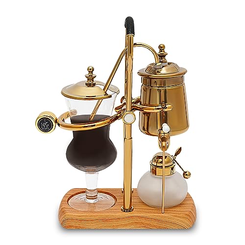 Belgisch Family Balance Siphon Kaffeemaschine, 400ml Siphon Kaffeemaschine Set Vintage, Vakuum 4 Personen Kaffeebereiter für Kaffee und Tee Vintage Design Gold von Vielrosse