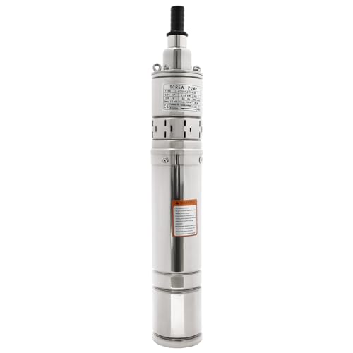 Tiefbrunnenpumpe, 550W Edelstahl Brunnenpumpe, 230V Wasserpumpe mit 10m Kabel, Tauchpumpe max Förderhöhe 100m, 1.2m³/h für Garten und landwirtschaft Bewässerung von Vielrosse