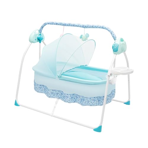 Vielrosse Automatik Babyschaukel, 5 Gang Safe Elektrische Baby-Wiege Cradle mit Matte Musik Remote Control Timer Function 100 * 71 * 90cm von Vielrosse