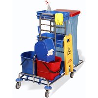 Reinigungswagen Universal I, verchromt, 2x 15 Liter, Mopp-Presse von EVO-PRODUCTS