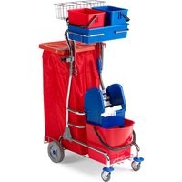 Reinigungswagen Universal III, verchromt, 1x 15 Liter mit Mopp-Presse + 2x 6 Liter von EVO-PRODUCTS